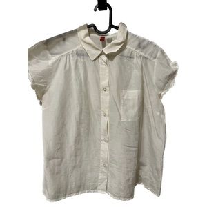 White H&M Short Sleeve Buttoned Blouse